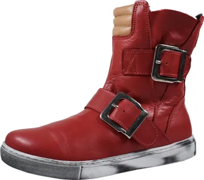 Produktbild von Andrea Conti Damen Stiefelette flach Biker Boot aus Leder mit Schnallen 0344630, Größe:41 EU, Farbe:Rot