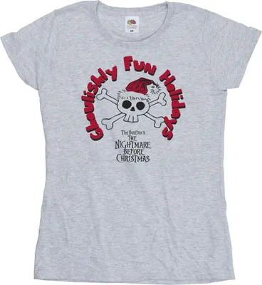 Produktbild von Disney - "The Nightmare Before Christmas Ghoulishly Fun Holidays" T-Shirt für Damen BI35826 (XL) (Grau)
