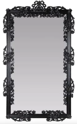 Casa Padrino Barock Luxus Spiegel Handcarved Handmade Handgeschnitzt Schwarz ANtik Stil Baroque Style Mirror Black Antique Furniture Interior Möbel