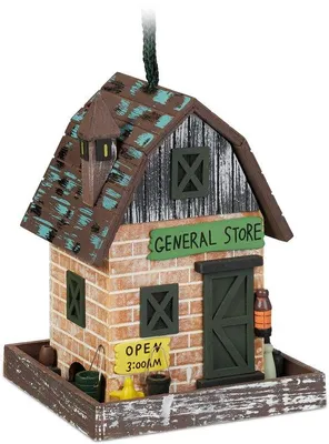 Produktbild von Famanu Vogelhaus Hängend aus Holz, dekorativ mit Klappdach - bunt