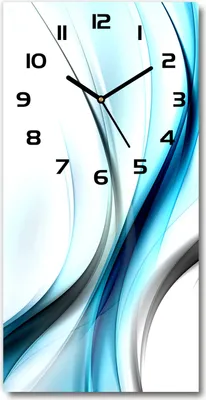 Produktbild von Wanduhr aus Glas – 30x60 cm - Glasbild - Glasuhr - Gehärtetes Glas -Wellenabstraktion