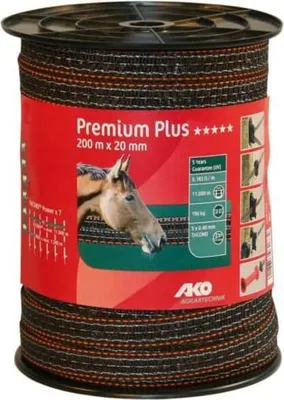 Image de AKO Weidezaunband Premium Plus braun/orange, 200 m Länge, 20 mm breit