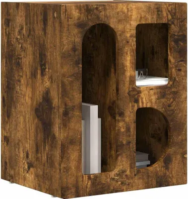 Image de vidaXL Table de nuit 2 pcs Chêne fumé 40 x 35 x 50 cm