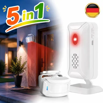 Produktbild von Ladenglocke / Durchgangsmelder, Funk IR-Bewegungsmelder Funkklingel 36 Töne PIR
