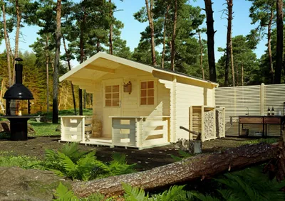 Produktbild von Gartenhaus Leka I 3,00x3,00 m - inklusive Terrasse und langlebigem EPDM-Dach