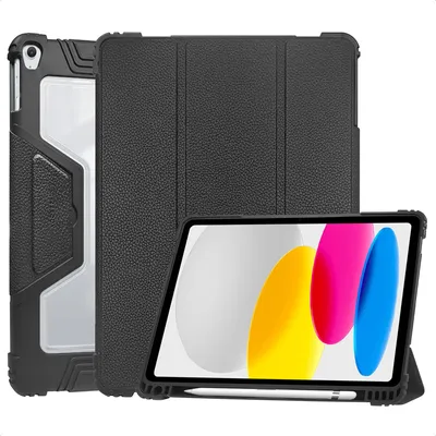 Produktbild von Accezz Rugged Trifold Klapphülle iPad 11 (2025) 11 Zoll A16 / iPad 10 (2022) 10.9 Zoll - Schwarz