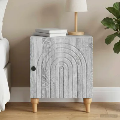 Imagen del producto de vidaXL Mesita de noche, color gris Sonoma, 43 x 34,5 x 50 cm, fabricada en material de madera
