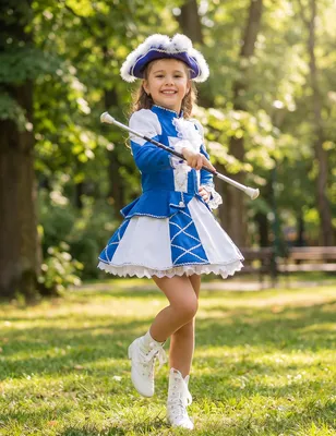 Produktbild von Blaues Majorettenkostüm für Mädchen - 146/152 (11-12 Jahre)