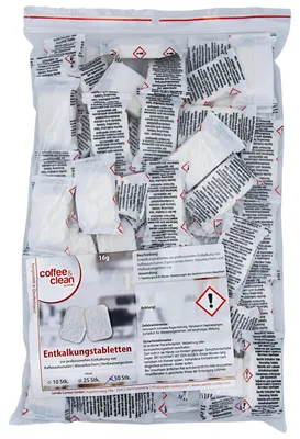 Produktbild von 50 Entkalkungstabletten Entkalker-Tabs 16g für Kaffeevollautomaten von Bosch Jura Melitta Miele Saeco Siemens WMF