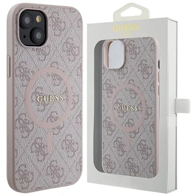 Zdjęcie produktu dla Guess GUHMP14SG4GFRP iPhone 14 / 15 / 13 6.1 różowy/pink hardcase 4G Collection Leather Metal Logo MagSafe