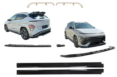 Productafbeelding van Aero-bodykit, voorbumperlip voor Hyundai Kona N-Line Mk2, modeljaar 2023-2024. Spoilers en spoilerlip.