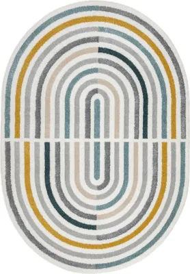 Immagine prodotto di Tappeto FUSION 5711 bianco / verde scuro Shape - Geometrico, moderno, astratto, irregolare multicolore 160x220 cm