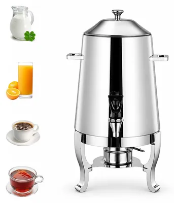 13 l Kaffeebereiter Edelstahl mit Alkoholbrenner, Hahn, Camping