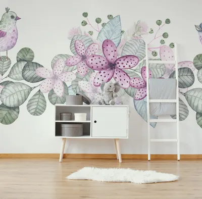 Produktbild von Muralo XXL Vlies FOTOTAPETE Aquarell VoeGEL Blumen Natur (B) 460 cm x (H) 300 cm Tapete Wandtapete WOHNZIMMER SCHLAFZIMMER 4868
