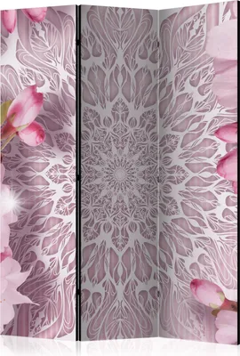 Produktbild von 3-teiliger Doppelseitiger Vlies Paravent - Pastel Mandala 135x172 cm Orient b-A-0512-z-b