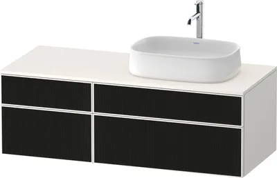 Image de Duravit Zencha Meuble sous-lavabo sur console, 1300x550mm, 2 tiroirs, 2 tiroirs, 1 découpe à droite, ZE4827063840000
