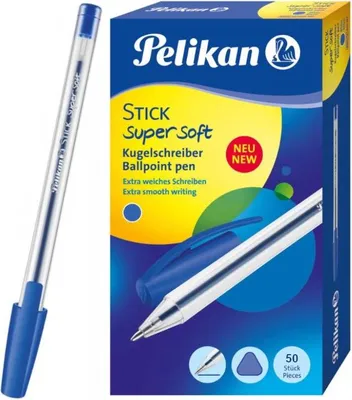Produktbild von Pelikan Stick Super Soft Blau Kugelschreiber /50 Stück/
