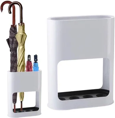 Produktbild von Regenschirmständer – Schirmhalter für bis zu 4 Regenschirme – Kunststoff – Schirmständer für Eingangsbereich, Flur und Büro – 21,5 x 8 x 28cm – Weiß
