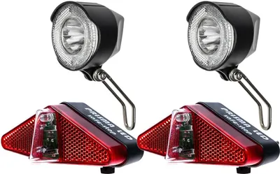 Produktbild von 2x Spar Set Fahrrad Beleuchtungs SET SECU LUX Gepäckträger LED Licht vorn hinten