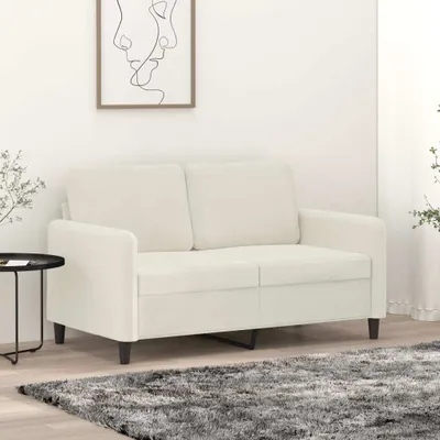 Produktbild von Design 2-Sitzer-Sofa Creme 120 cm Samt, Schlafsofas 2024 Neu