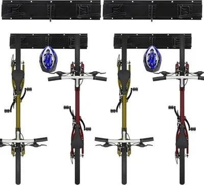 Produktbild von Fahrrad Wandhalterung für 4 Fahrräder mit Helmablage und Werkzeug