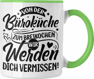 Produktbild von Trendation - Mutterschutz Tasse Geschenk Abschied Mutterschutz Kaffeetasse Kollegin Wird Mama Büroküche zum Breikochen (Grün)