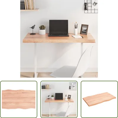 Produktbild von The Living Store Tischplatte 100x60x(2-4) cm Massivholz Behandelt Baumkante