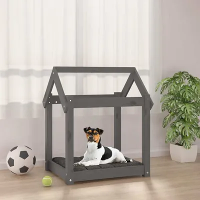Immagine prodotto di The Living Store Letto per cani grigio 61x50x70 cm in pino massiccio