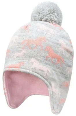 Produktbild von Jungen Mädchen Wintermütze Beanie mit Bommel für 1-8 Jahre warm gefüttert