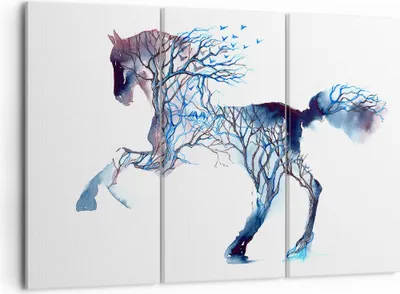 Produktbild von Bild auf Leinwand - Leinwandbild - natur malen schön Hengst - 105x70cm - Wand Bild - Wanddeko - Leinwanddruck - Bilder - Kunstdruck - Wanddekoration - Leinwand bilder - Wandkunst - CE105x70-3123