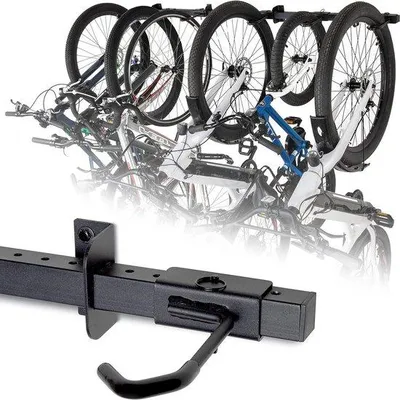 Produktbild von Famanu Wandmontage Fahrradhalterung - vertikale Lagerung für 4 bis 6 Fahrräder - schwarz