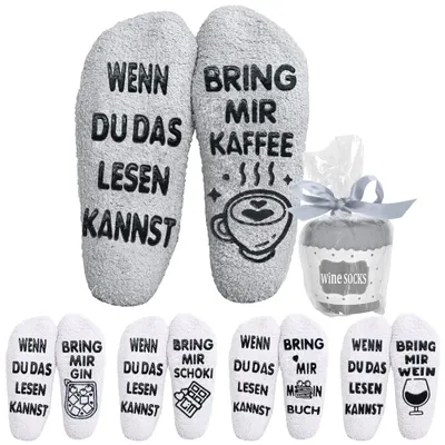 Produktbild von Lustige Damensocken - Flauschige Socken - Geschenk für Frauen - Rutschfest - Wintersocken - Hochwertiges Material - Lustige Socken