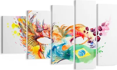 Produktbild von Bild auf Leinwand - Leinwandbild - Flagge Karneval Brasilien - 100x60cm - Wand Bild - Wanddeko - Leinwanddruck - Bilder - Kunstdruck - Wanddekoration - Leinwand bilder - Wandkunst - EG100x60-3036