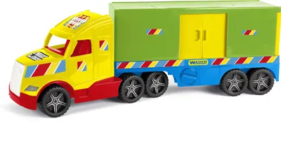 Produktbild von Wader Magic Truck Basic Container 36310 - Leuchtende Lichter, schwenkbare Ladekiste, seitliche Schiebetüren und Heckklappe