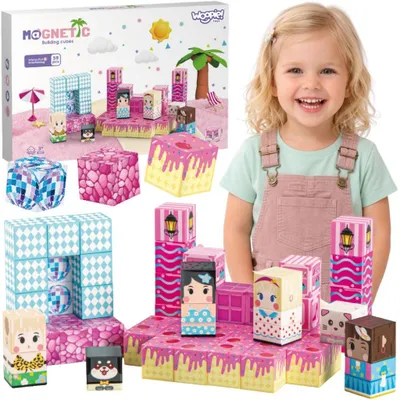Produktbild von Woopie Magnetblöcke, Würfel, Magnete, 59 Stück, 3D