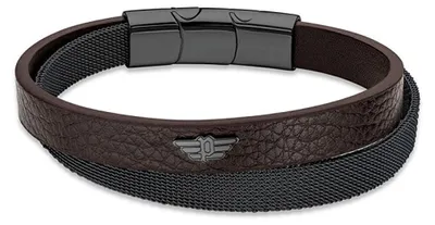 Image de Bracelet en cuir pour homme PEAGB2119615 - Longueur : 19,5 cm