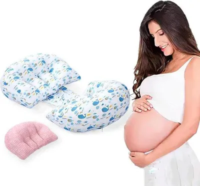 Produktbild von Zwangerschaftskissen | Massagekissen für Schwangerschaft und Bauchkissen | Geschenk für Mütter mit Baby-Wickelkissen