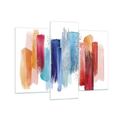 Produktbild von Bilder auf glas - 3 Teile - Abstraktion Farben Gürtel - 130x100cm - Glasbilder - Wandbilder - Bilder - Wanddekoration aus Glas - Glas Bilder - Wandbild auf Glas - GCB130x100-4330