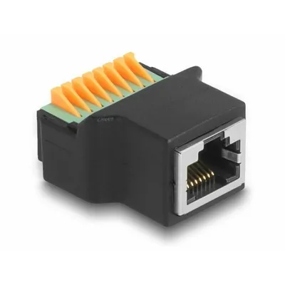 Produktbild von DELOCK RJ45 Buchse zu Terminalblock mit Drucktaster Adapter
