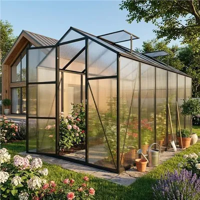Immagine prodotto di Serra da giardino 183 × 366 cm, in policarbonato, struttura in alluminio