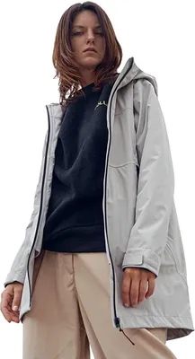 Produktbild von COSTWAY Damen Regenjacke leicht mit Kapuze, Regenmantel Wasserdicht Outdoorjacke Nylon Windfest zum Wandern Reisen Arbeiten
