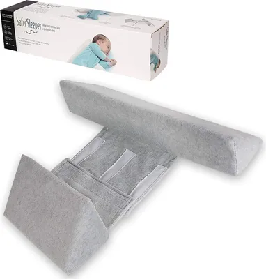 Image de Oreiller pour bébé Oreiller latéral anti-roulis, Largeur du support latéral réglable, Housse en velours amovible et lavable avec fermeture éclair, Empêche la tête du bébé de s'incliner,Gris