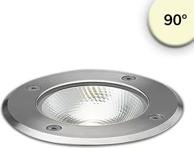 Produktbild von ISOLED LED Bodeneinbaustrahler, rund Edelstahl, IP67, 7W COB, 90°, warmweiß
