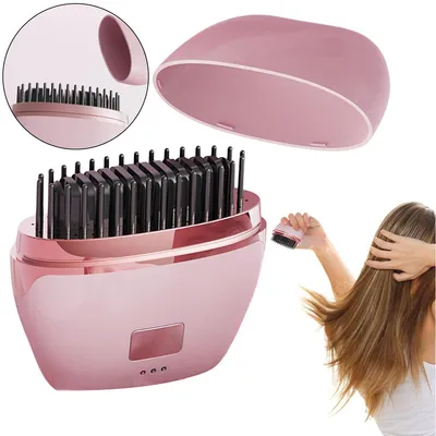 Produktbild von Kabelloser Haarglätter, tragbarer Anti-Verbrühungskamm, heißer Haarglätter Kamm, für lange kurze Männer, Frauen, Reisen, Zuhause, täglich, Salon