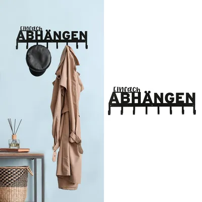 Wandgarderobe Spruch 8 Haken 70x22x5 cm Eisen