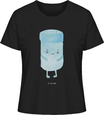 Produktbild von Mr. & Mrs. Panda Damen T-Shirt Beste Freunde Salz Größe L - Schwarz - Geschenk, Basic Shirt, Kurzarmshirt, Oberteil, Lustige Sprüche, Sommershirt, Fehlende Keywords
