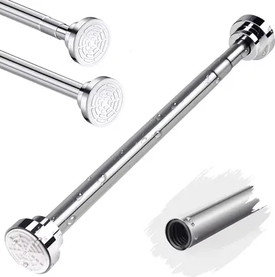Produktbild von Duschvorhangstange Teleskopstange verstellbar 155-260cm Duschstange ohne Bohren, Ausziehbar Kleiderstange für Schrank Badezimmer Fenster Türen