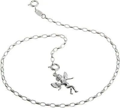 Produktbild von SILBERKETTEN STORE Fußkette Rundanker 2,3mm mit Anhänger Elfe - 925 Silber, Länge 30cm - 30cm