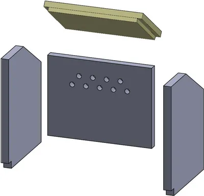 Produktbild von Heizgasumlenkplatte 320x195x30mm (Vermiculite) Passend für Wodtke**