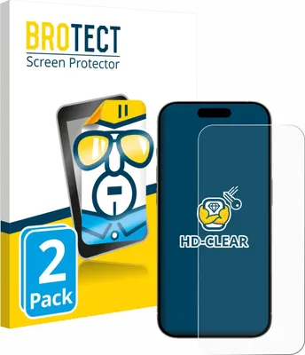 Produktbild von 2x Für Apple iPhone 15 / 15 Pro Schutzfolie BROTECT Displayschutz Display Schutz Folie Klar Transparent